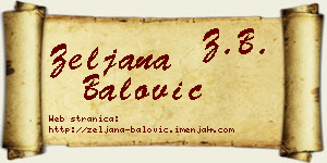 Željana Balović vizit kartica